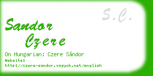 sandor czere business card